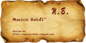 Musics Bató névjegykártya